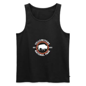 Yellowstone National Park Bison EST 1872 - Men's Premium Organic Tank Top - black - Front - Michal (187cm)