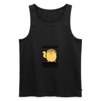 Tacocat Backward Tacocat Mexico Taco - Men's Premium Organic Tank Top - black - Front - AI Model Male 178 light (178cm)