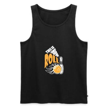 Bowling, donc je roule idée cadeau - Débardeur bio Premium Homme - noir - Devant - Michal (187cm)