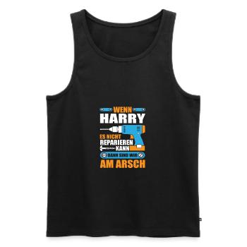 HARRY Name Geschenk Reparatur reparieren - Männer Premium Bio Tank Top - Schwarz - Vorne - Michal (187cm)