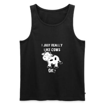 Cow, cows, cow, Cow funny farmer - Men's Premium Organic Tank Top - black - Front - Michal (187cm)