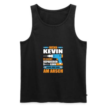 KEVIN Name Geschenk Reparatur reparieren - Männer Premium Bio Tank Top - Schwarz - Vorne - Michal (187cm)