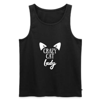 Verrückte Katzen Lady - Katze - Geschenk - Männer Premium Bio Tank Top - Schwarz - Vorne - AI Model Male 178 light (178cm)