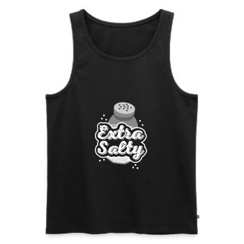 Extra Salty T-Shirt Funny Grumpy Angry Hater Salt - Men's Premium Organic Tank Top - black - Front - Michal (187cm)