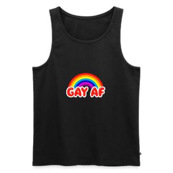Homosexuelle AF lustige homosexuelle Flaggen-Regenbogen färbt LGBTQ - Männer Premium Bio Tank Top - Schwarz - Vorne - AI Model Male 178 light (178cm)