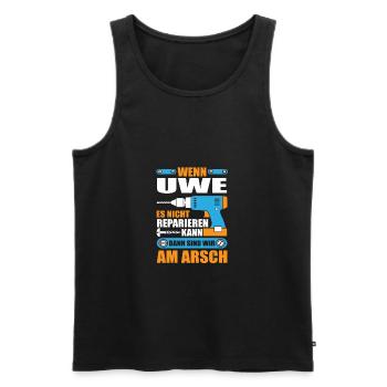 Uwe Name Geschenk Reparatur reparieren - Männer Premium Bio Tank Top - Schwarz - Vorne - Michal (187cm)