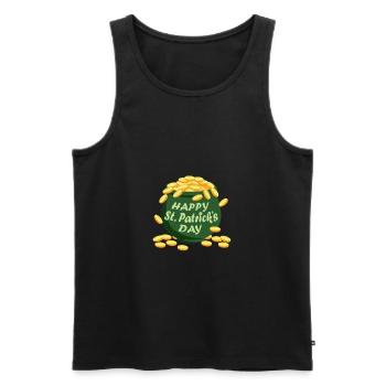 Joyeuse Saint-Patrick - Irish National - Débardeur bio Premium Homme - noir - Devant - Michal (187cm)