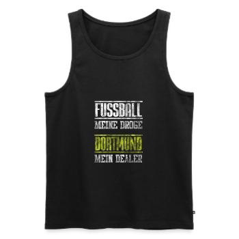Fussball Meine Droge - Dortmund Dealer Geschenk - Männer Premium Bio Tank Top - Schwarz - Vorne - Michal (187cm)