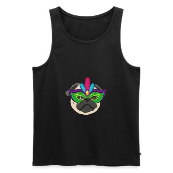 I love pug gift carnival carnival Mardi Gr - Men's Premium Organic Tank Top - black - Front - Michal (187cm)