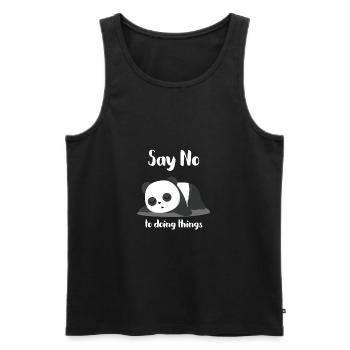 Panda Bear - Lazy - Sleep - Tired - Gift - Men's Premium Organic Tank Top - black - Front - AI Model Male 178 light (178cm)
