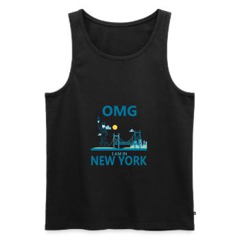 NEW YORK - Männer Premium Bio Tank Top - Schwarz - Vorne - Michal (187cm)
