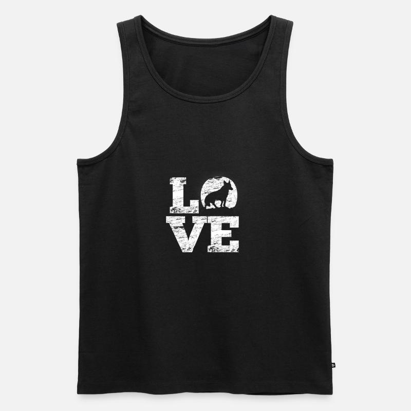 Fuchs Love Fox - Männer Premium Bio Tank Top - Schwarz