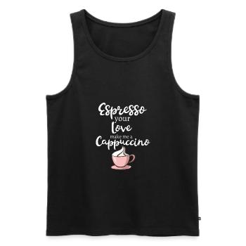 Lustiger Kaffee-Espresso-Cappuccino-Liebhaber-Entwurf - Männer Premium Bio Tank Top - Schwarz - Vorne - AI Model Male 178 light (178cm)
