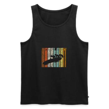 Retro Bob Fahrer Bobsleigh - Männer Premium Bio Tank Top - Schwarz - Vorne - AI Model Male 178 light (178cm)