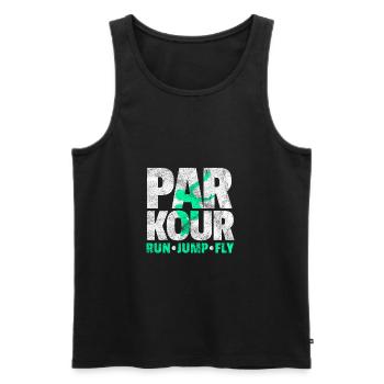 Parkour Geschenk Le Parcour Freerunning - Männer Premium Bio Tank Top - Schwarz - Vorne - AI Model Male 178 light (178cm)