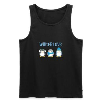 Penguin - Hiver - Cadeau - Sucré - Penguins - Débardeur bio Premium Homme - noir - Devant - AI Model Male 178 light (178cm)