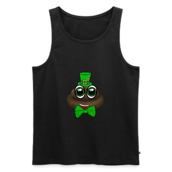 Emoji für St. Patricks Day - Männer Premium Bio Tank Top - Schwarz - Vorne - AI Model Male 178 light (178cm)