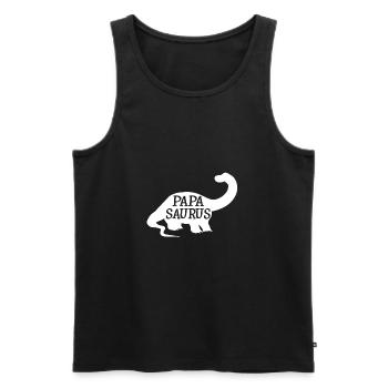 Papasaurus - Débardeur bio Premium Homme - noir - Devant - AI Model Male 178 light (178cm)