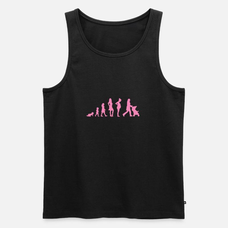 Evolution - Frau - Lustig - Geschenk - Kind - Männer Premium Bio Tank Top - Schwarz