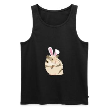 Hamster avec des oreilles de lapin de Pâques Funny Pascha - Débardeur bio Premium Homme - noir - Devant - AI Model Male 178 light (178cm)
