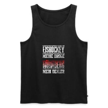 Nürnberg - Eishockey meine Droge - mein Dealer. - Männer Premium Bio Tank Top - Schwarz - Vorne - Michal (187cm)