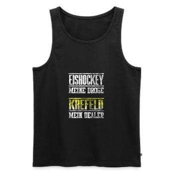 Krefeld - Eishockey meine Droge - mein Dealer. - Männer Premium Bio Tank Top - Schwarz - Vorne - Michal (187cm)