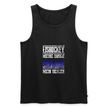 Straubing - Eishockey meine Droge - mein Dealer. - Männer Premium Bio Tank Top - Schwarz - Vorne - AI Model Male 178 light (178cm)