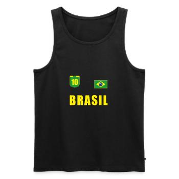 Brazil Brazilian flag jersey football - Men's Premium Organic Tank Top - black - Front - Michal (187cm)