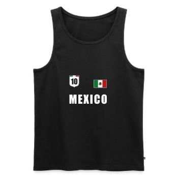 Mexico T-shirt Mexican flag jersey football - Men's Premium Organic Tank Top - black - Front - Michal (187cm)