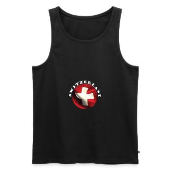 Switzerland Switzerland flag - Men's Premium Organic Tank Top - black - Front - Michal (187cm)