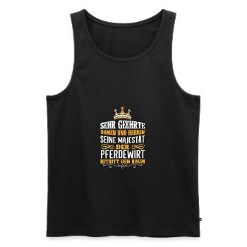 PFERDEWIRT Beruf Geschenk Majestät Spruch - Männer Premium Bio Tank Top - Schwarz - Vorne - AI Model Male 178 light (178cm)