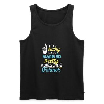 Pretty awesome farmer - Men's Premium Organic Tank Top - black - Front - Michal (187cm)