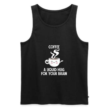 Café - cerveau - buveurs de café - Cadeau - Débardeur bio Premium Homme - noir - Devant - Michal (187cm)