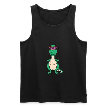 Dinosaurier T-Rex Karneval Fasching Geschenk - Männer Premium Bio Tank Top - Schwarz - Vorne - Michal (187cm)