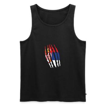 Claw Klaue Risse Herkunft Serbien png - Männer Premium Bio Tank Top - Schwarz - Vorne - AI Model Male 178 light (178cm)