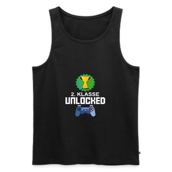 Level Unlocked 2nd Class Gamer Gift Gaming - Men's Premium Organic Tank Top - black - Front - AI Model Male 178 light (178cm)