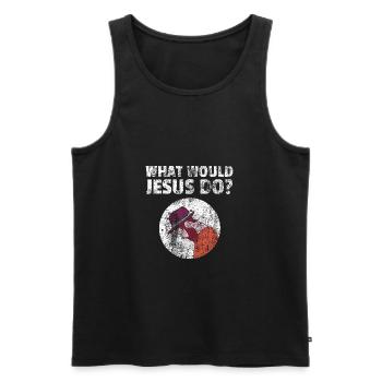 Cadeau Jésus-Christ Chrétien Religion - Débardeur bio Premium Homme - noir - Devant - Michal (187cm)