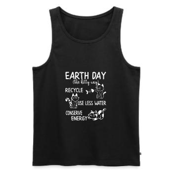 Earth Day the Kitty Way - Men's Premium Organic Tank Top - black - Front - AI Model Male 178 light (178cm)