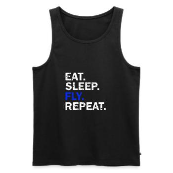 Eat Sleep Fly Répéter - Débardeur bio Premium Homme - noir - Devant - Michal (187cm)