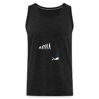Plongée shirt Evolution cadeau Diver drôle - Débardeur bio Premium Homme - charbon - Devant - Alexander (188cm)
