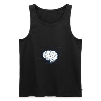 Cerveau Diagramme anatomique médical biologie cadeau - Débardeur bio Premium Homme - noir - Devant - AI Model Male 178 light (178cm)