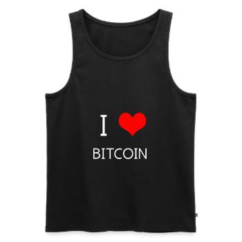I love Bitcoin - Männer Premium Bio Tank Top - Schwarz - Vorne - AI Model Male 178 light (178cm)