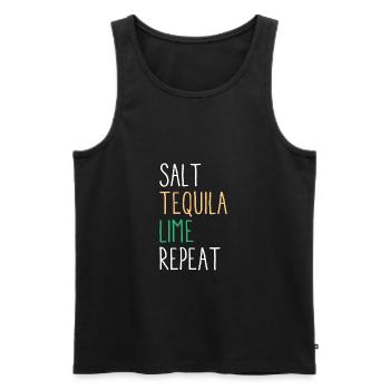 Sel Tequila Lime Répétition Funny Cinco De Mayo - Débardeur bio Premium Homme - noir - Devant - Michal (187cm)