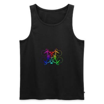 Rainbow Bikes - Road Bike Fixie Gift - Men's Premium Organic Tank Top - black - Front - AI Model Male 178 light (178cm)