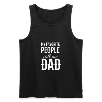 Père - Fête des Pères - Journée Hommes - Cadeau - Débardeur bio Premium Homme - noir - Devant - Michal (187cm)
