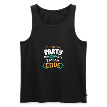 I like to party and by party I mean Code - Men's Premium Organic Tank Top - black - Front - AI Model Male 178 light (178cm)