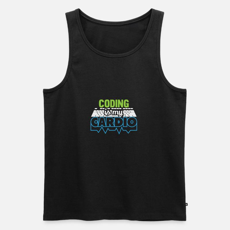 PROGRAMMERS Coding est mon développeur Cardio Funny - Débardeur bio Premium Homme - noir