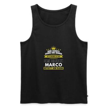 Seine Majestät, Marco, Name, Geschenk, Vorname - Männer Premium Bio Tank Top - Schwarz - Vorne - AI Model Male 178 light (178cm)