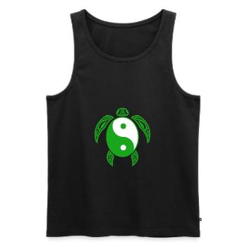 Yin Yang Schildkröte Lustiges chinesisches Tai Chi-Symbol cool - Männer Premium Bio Tank Top - Schwarz - Vorne - Michal (187cm)