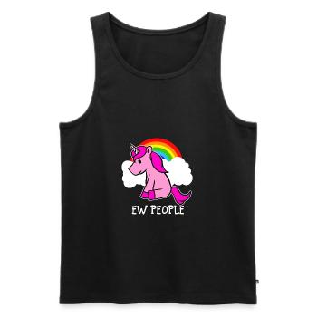 Ew-Leute-rosa Einhorn und Regenbogen-lustiger sarkastischer - Männer Premium Bio Tank Top - Schwarz - Vorne - AI Model Male 178 light (178cm)